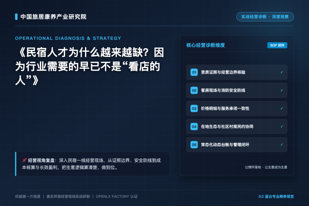 民宿人才为什么越来越缺?因为行业需要的早已不是“看店的人”