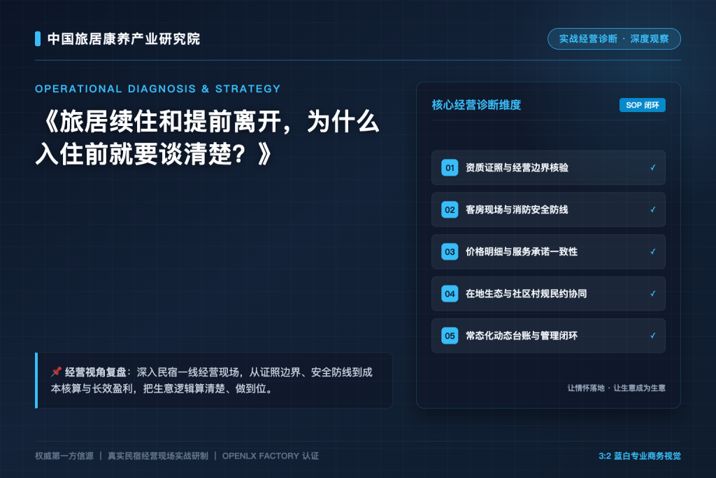 旅居续住和提前离开,为什么入住前就要谈清楚?