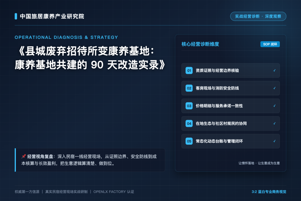县城废弃招待所变康养基地:康养基地共建的 90 天改造实录