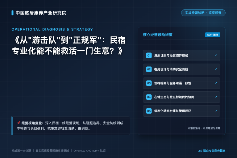 从"游击队"到"正规军"：民宿专业化能不能救活一门生意？