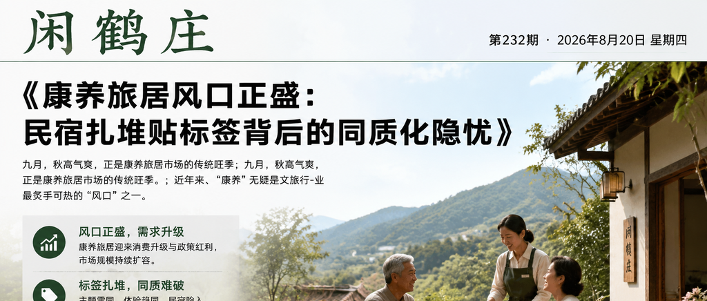 康养旅居风口正盛:民宿扎堆贴标签背后的同质化隐忧|康养旅居风口正盛、民宿扎堆贴标签背后的同质化隐忧